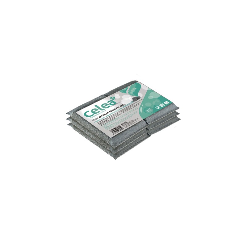 00388 Abrasif Éponge Inox. Pack-6. Celea