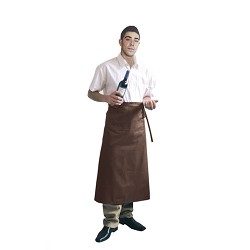 Long Bistro Apron. Brown