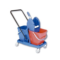 Chariot Double Eco+2 Seaux 25 Litres+Presse Stilo+Guidon