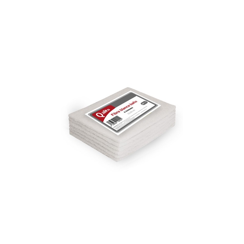 00426 Estropajo Fibra Blanca 15 x 20 cm. Pack-6. Adis-Qalita