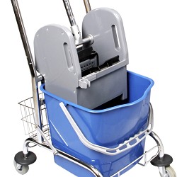 Chariot Simple Metal-Inox+ Seau 25 Litr. + Presse Stilo+Guidon