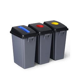 Contenedor 60 l. Jon Selectivo. Azul/Rojo/Amarillo