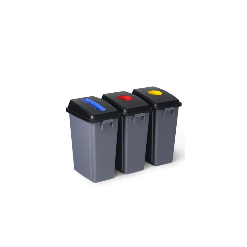 Contenedor 60 l. Jon Selectivo. Azul/Rojo/Amarillo