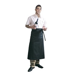 Long Bistro Apron. Black