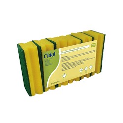 00359 Abrasif Vert + Éponge Ergonom. Extra Professional. 7 x 14 cm. Pack- 6. Cidal