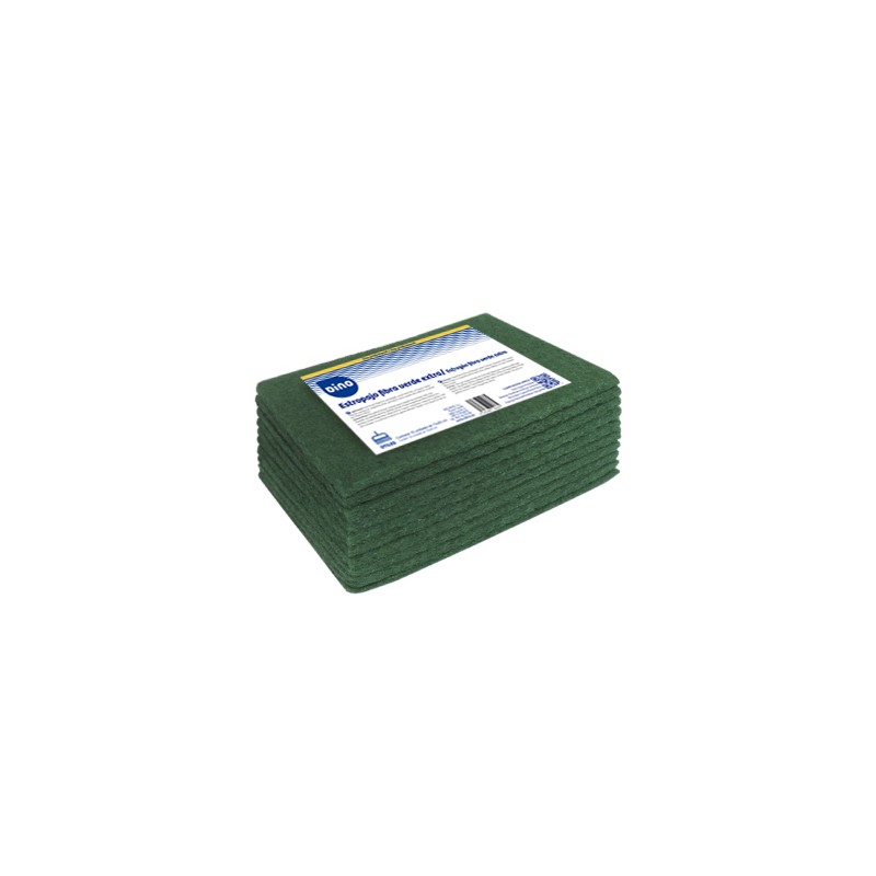 00411 Tampon Abrasif Vert Extra. 15 x 20 cm. Pack- 10 Dino