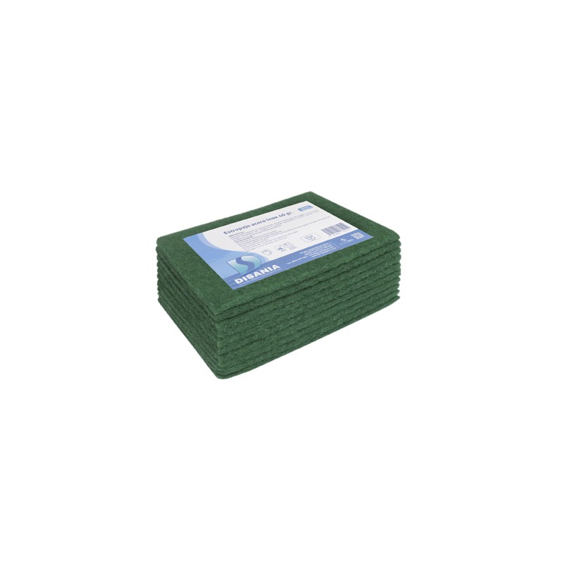 00411 Estropajo Fibra Verde Extra. 15 x 20 cm.  Pack-10 Gena