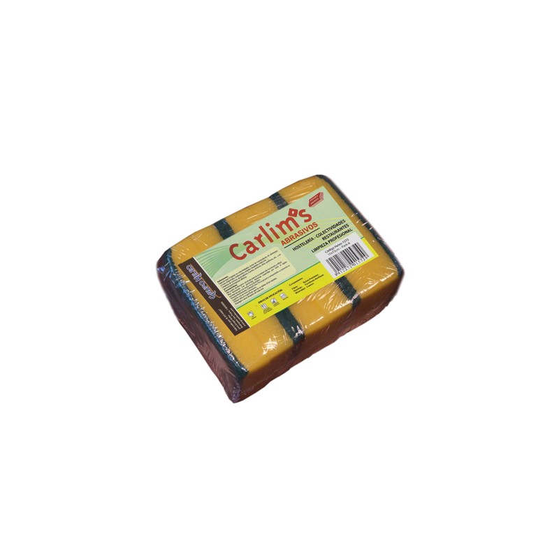 00366 Esponja + Fibra Verde Xl. 10 x 15 cm. Pack- 6 Heleo 1572